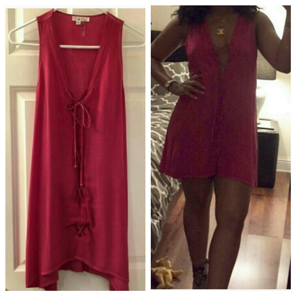 Sexy Silk Lace Up Mini Dress
